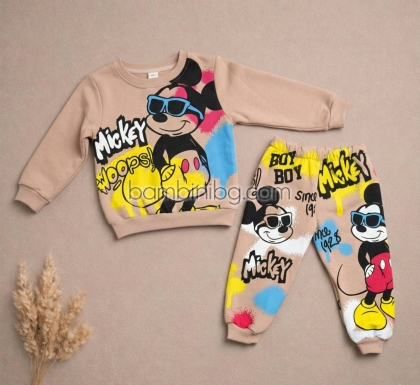 Бебешки ватиран комплект ,,Mickey woops''